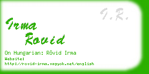 irma rovid business card